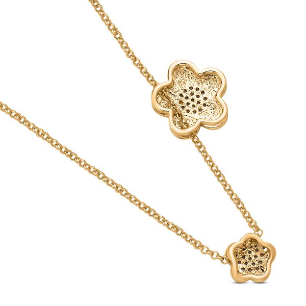 Wei&szlig;e Kristall-Halskette in Goldton, 50 cm - 0,50 ct. image number 4