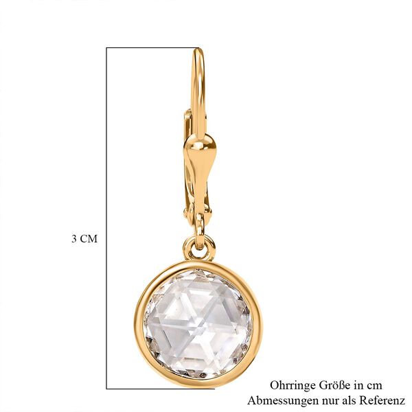 Moissanit Ohrringe, 925 Silber 750 Gelbgold Vermeil - 4,96 ct. image number 5