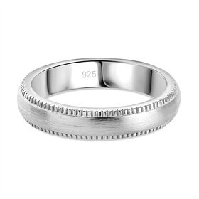 Klassischer Bandring, 925 Silber rhodiniert, (Größe 19.00) ca. 4,73g