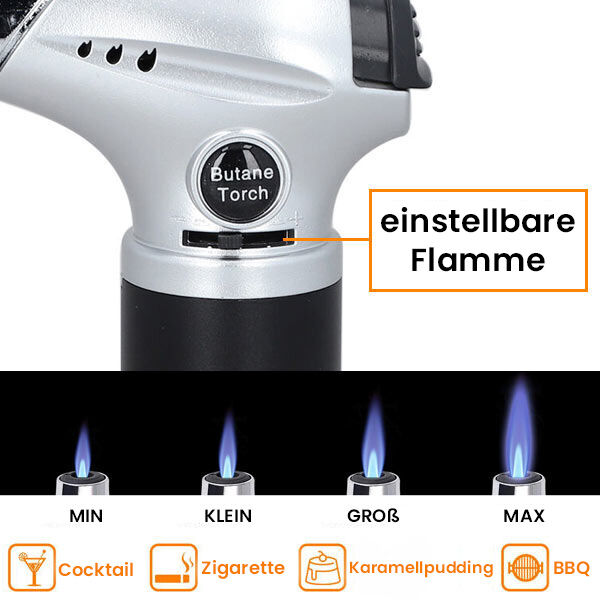 Butangasbrenner, Silber und Schwarz image number 3
