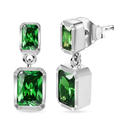 LUSTRO STELLA - Gr&uuml;ne Zirkonia Ohrringe, 925 Silber