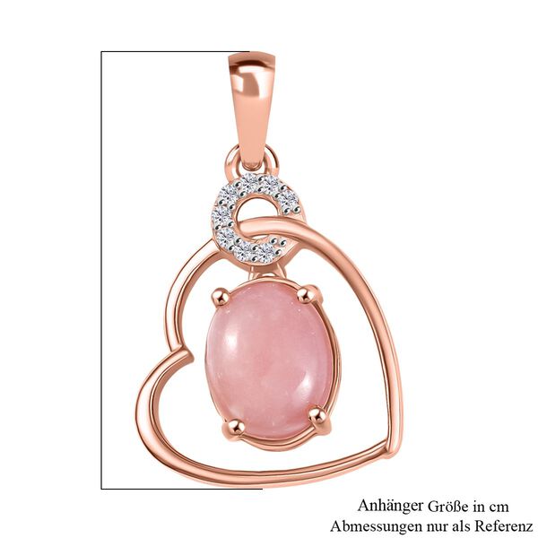 Herzklang - D joy AA Vinicunca-Peruanischer Opal, Weißer Zirkon Anhänger 925 Silber 750 rosévergoldet ca. 1,78 ct. image number 6