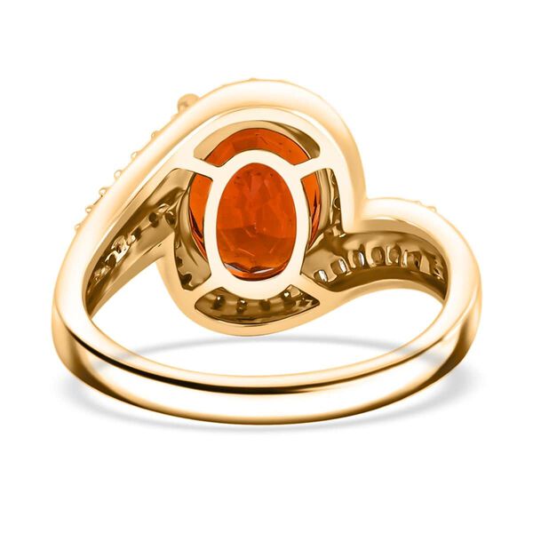 LUXORO zertifiziert und geprüft AAA Honig Granat und Diamant Ring in 417 Gold - 5,25 ct. image number 4