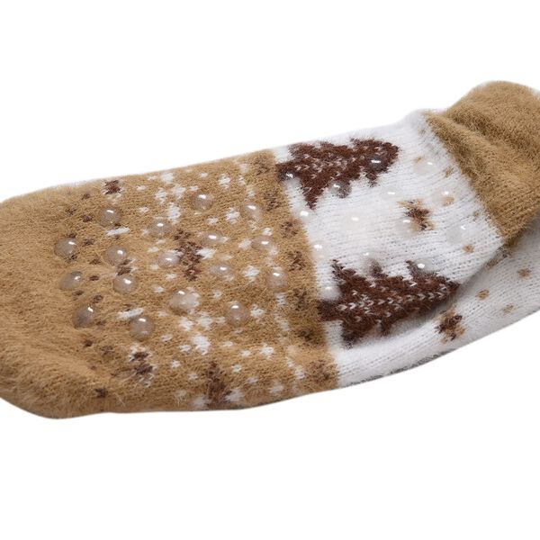 2er Set kuschelige Sherpa Socken, Tannenbäume image number 2