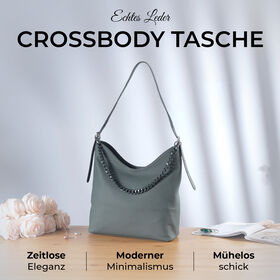 Hobo Umhängetasche aus Echtleder in Türkisgrün