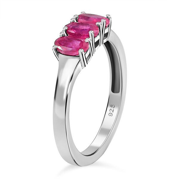 Afrikanischer Rubin (Fissure gefüllt) Ring, 925 Silber platiniert (Größe 21.00) ca. 1.04 ct image number 5