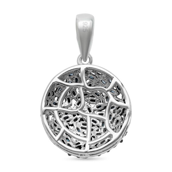 Blauer Diamant Anhänger, 925 Silber platiniert ca. 0.50 ct image number 5