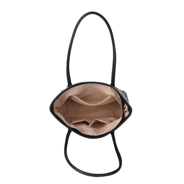 Moderne Handtasche, Streifenmuster, beige image number 4