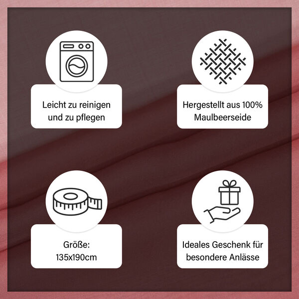 LA MAREY - Chiffonschal aus 100% Maulbeerseide in Altrosa image number 5