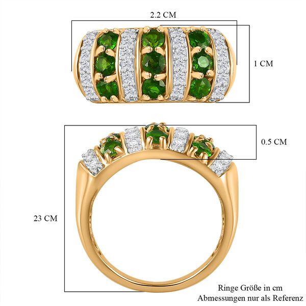 Nat&uuml;rlicher Chromdiopsid und Zirkon-Ring - 1,66 ct. image number 7