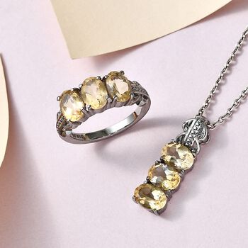 Citrin Schmuckset  Edelstahl ca. 4.25 ct