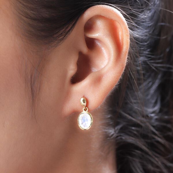 Premium Regenbogen Mondstein-Ohrringe - 2,51 ct. image number 3