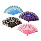 4er - Set Handfächer im japanischen Stil, türkis, Lila, Rosa, Weiß