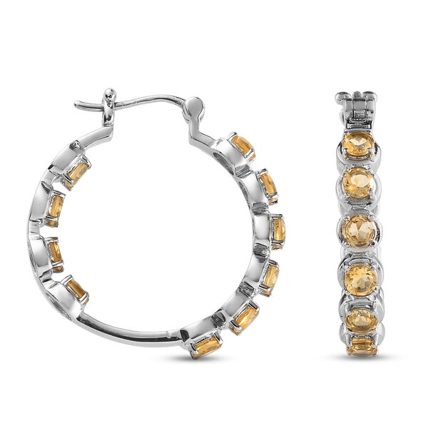 Citrin-Creolen, Edelstahl ca. 5.04 ct image number 4