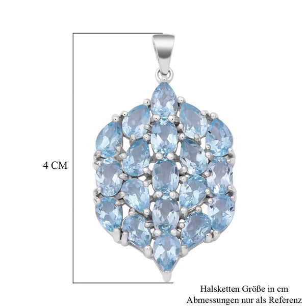Himmelblauer Topas Anh&auml;nger, 925 Silber platiniert ca. 9,51 ct image number 5