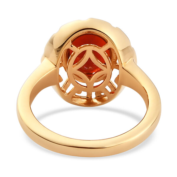 Mexikanischer Kirschfeuer-Opal Ring 925 Silber Gelbgold Vermeil  ca. 1,31 ct image number 6