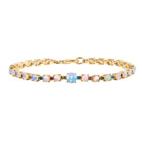 D'Joy AA Natürlicher, äthiopischer Welo Opal, Multi-Edelstein Armband ca. 20 cm 925 Silber 750 Gelbgold Vermeil ca. 6.37 ct D'Joy AA Natürlicher, äthiopischer Welo Opal, Multi-Edelstein Armband ca. 20 cm 925 Silber 750 Gelbgold Vermeil ca. 6.37 ct