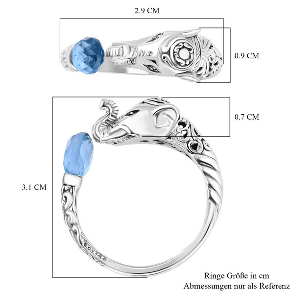 Royal Bali Kollektion - Himmelblauer Topas Ring - 1,70 ct. image number 6