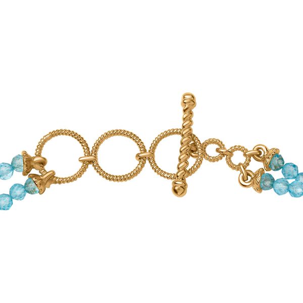 Pfau Triplett Quarz und Multi Edelstein Armband, 19 cm - 22,71 ct. image number 4