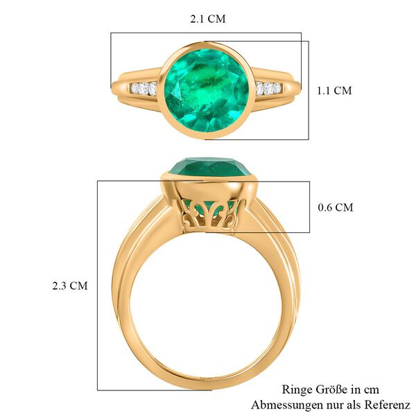 Smaragd Triplett Quarz und Zirkon Ring - 3,49 ct. image number 7