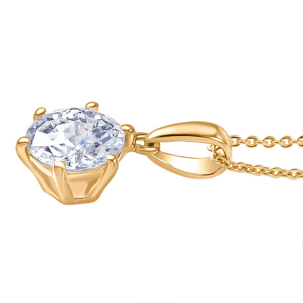 D'Joy Moissanit Anh&auml;nger mit 50cm Kette, 925 Silber vergoldet - 1,80 ct. image number 4