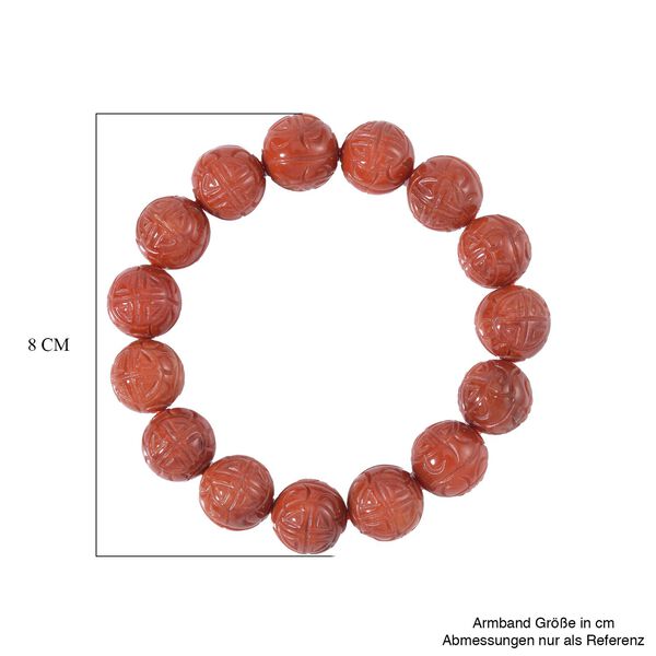 Gefärbte rote Jade Armband, (13-15mm), 18 cm, ca. 350.00 ct image number 4