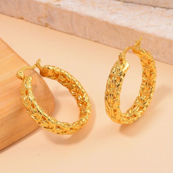 Reiner Edelstahl IP-GelbbeschichtungOhrringe ca. 16,00g image number 2