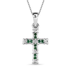 XOXO grüner kubischer Zirkonia-Keruz-Anhänger mit 50cm Kette - 0,2 ct.