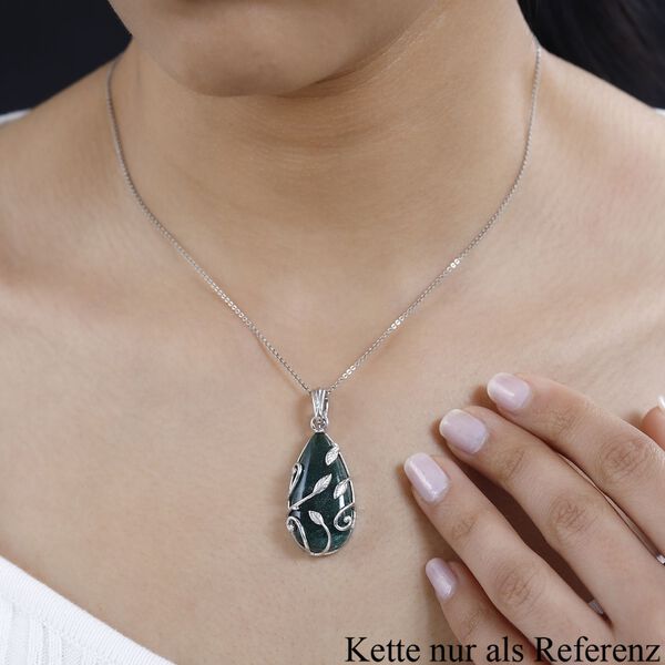 Gr&uuml;ner Aventurin Anh&auml;nger 925 Silber rhodiniert ca. 21,47 ct. image number 3