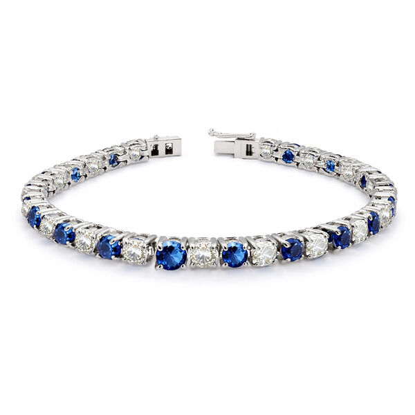 Blaues und wei&szlig;es Zirkonia 19cm Armband