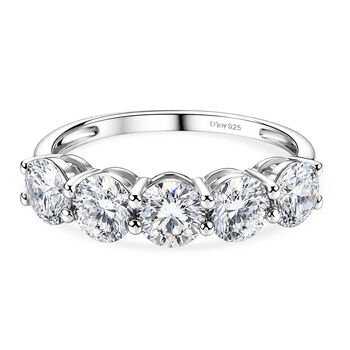 D'Joy Moissanit Ring 925 Silber Rhodiniert (Gr&ouml;&szlig;e 18.00) ca. 2,56 ct