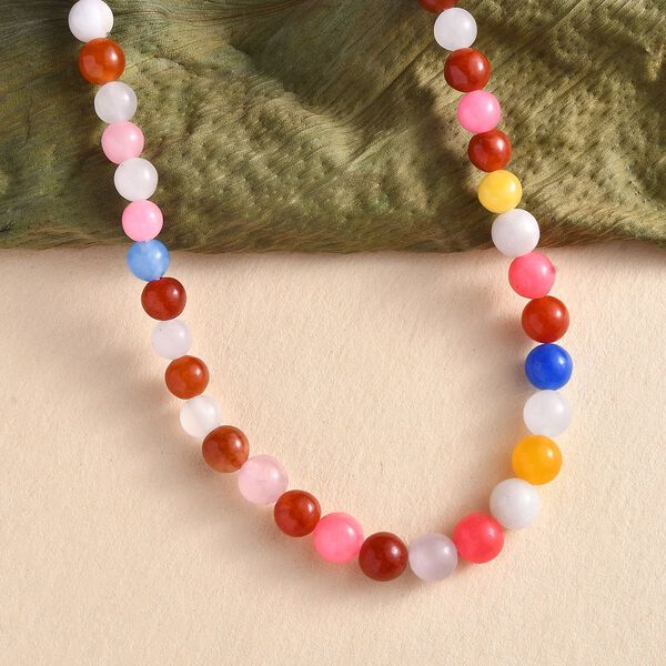 Jade Halskette ca. 50 cm Edelstahl rhodiniert ca. 119.40 ct image number 2