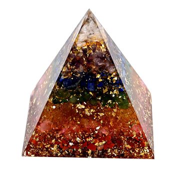 LIVMORE Kristall Pyramide Dekoration aus Kristall und Resin 6 cm Mehrfarbig