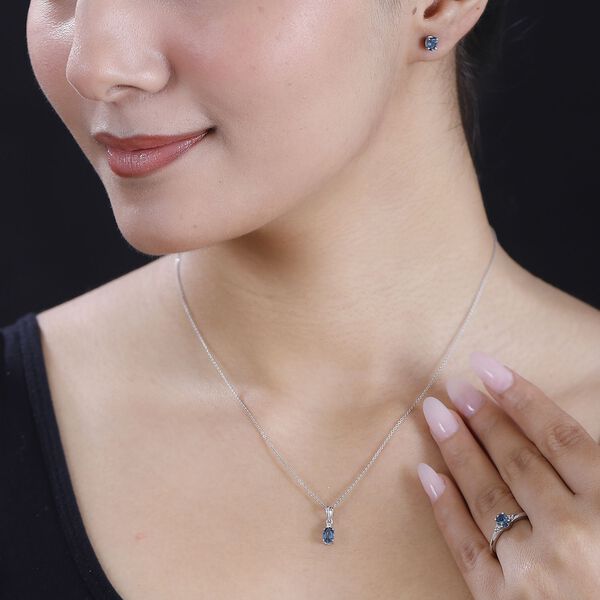 London Blautopas und Zirkon Schmuckset - 1,98 ct. image number 3