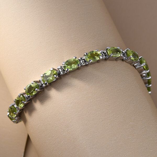 Nat&uuml;rliches Peridot-Armband in Silberton, 10,36 ct image number 2