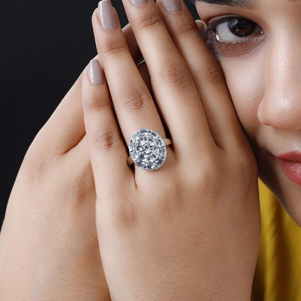 Santamaria Aquamarin und Zirkon Ring, 2,69 ct. image number 3