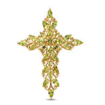 Nat&uuml;rlicher Peridot-Anh&auml;nger, 925 Silber vergoldet ca. 5,32 ct