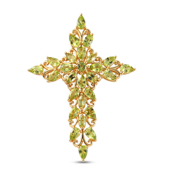 Nat&uuml;rlicher Peridot-Anh&auml;nger in Silber, 5,32 ct.