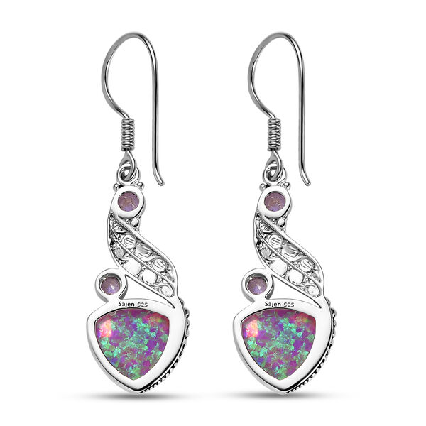 Sajen Silber-Opal Dublett, Regenbogen Lavendel Ohrringe 925 Silber rhodiniert ca. 9.73 ct image number 4