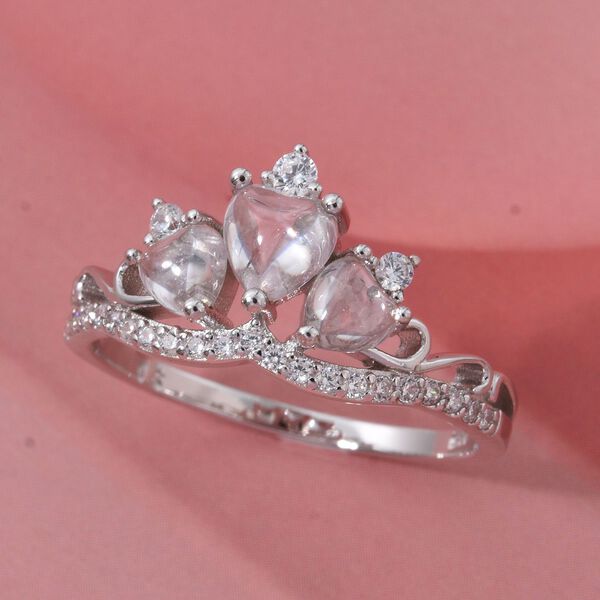 Lustro Stella Weißer Zirkonia Ring 925 Silber rhodiniert (Größe 17.00) image number 1