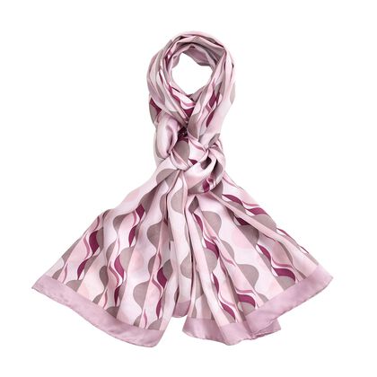 LA MAREY 100% Maulbeeren-Seidenschal, 55x170 cm, Wellen