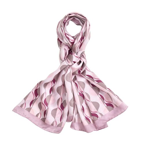 LA MAREY 100% Maulbeeren-Seidenschal, 55x170 cm, Wellen image number 0
