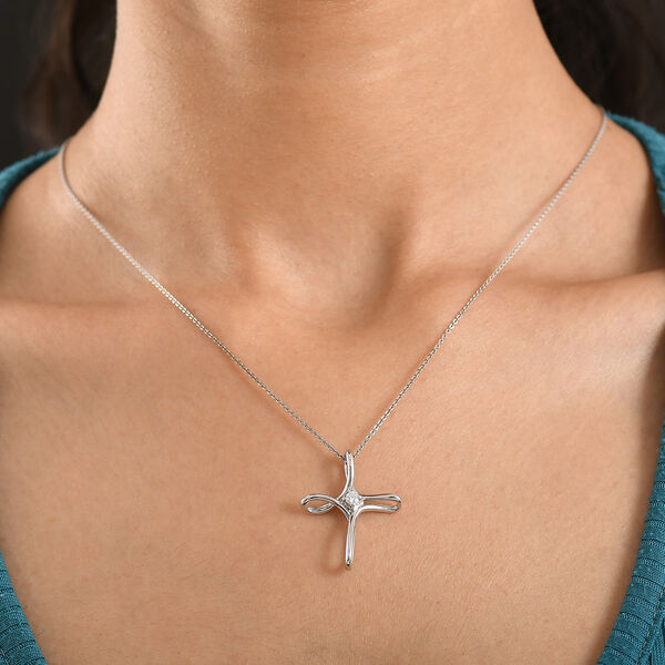 Moissanit Anh&auml;nger 925 Silber platiniert ca. 0,10 ct. image number 2