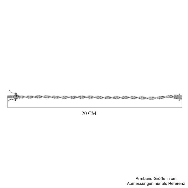 Wei&szlig;es Diamant Armband, ca. 19 cm, 925 Silber platiniert ca. 0.60 ct image number 5