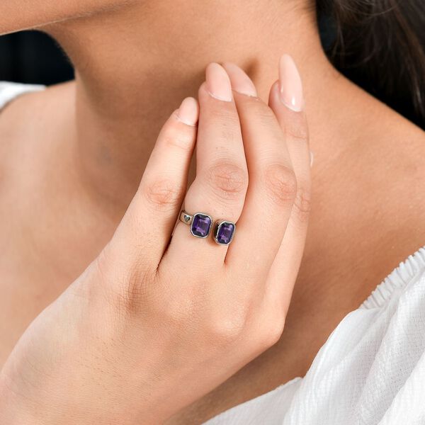 Afrikanischer Amethyst Ring Edelstahl (Größe 16.00) ca. 1,90 ct image number 3