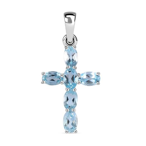 Himmelblauer Topas Anhänger 925 Silber ca. 2,52 ct. image number 0