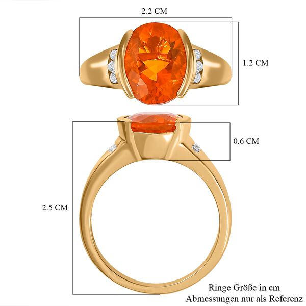 Brasilianischer Feueropal und Zirkon-Ring - 2,50 ct. image number 7