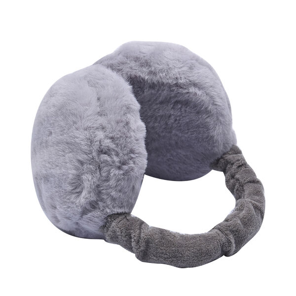 Faltbarer Kunstfell Ohrensch&uuml;tzer, Gr&ouml;&szlig;e 12x20 cm, Hellgrau image number 1