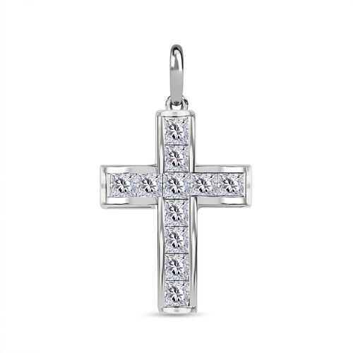 Weißer Zirkonia Kreuz-Anhänger, 925 Silber ca., weiß 2.54 ct image number 0