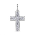 Weißer Zirkonia Kreuz-Anhänger, 925 Silber ca., weiß 2.54 ct